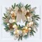 Collections Etc LED Lighted Silver & Gold Ornament Hanging Wreath